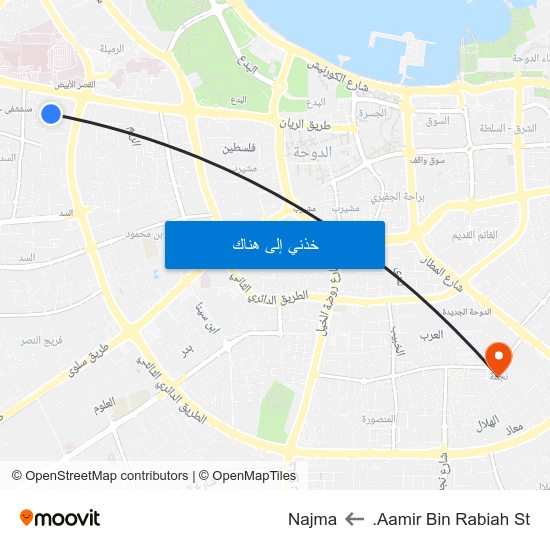 Aamir Bin Rabiah St. to Najma map
