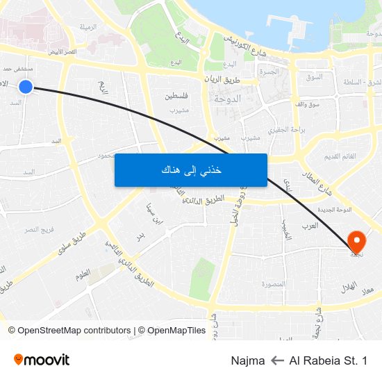 Al Rabeia St. 1 to Najma map