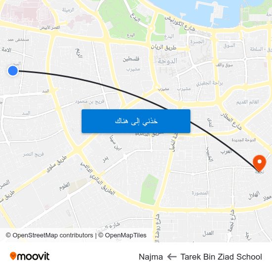 Tarek Bin Ziad School to Najma map