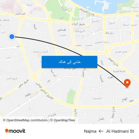 Al Hadmani St. to Najma map