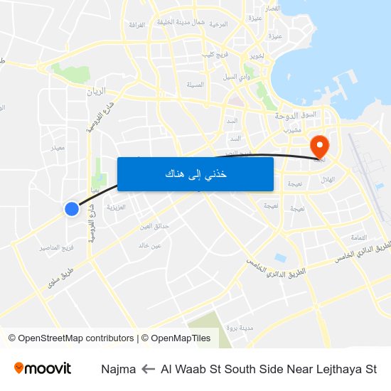 Al Waab St South Side Near Lejthaya St to Najma map