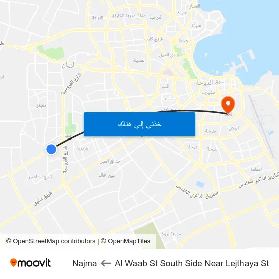 Al Waab St South Side Near Lejthaya St to Najma map
