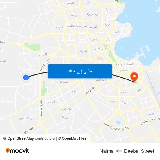 Deebal Street to Najma map