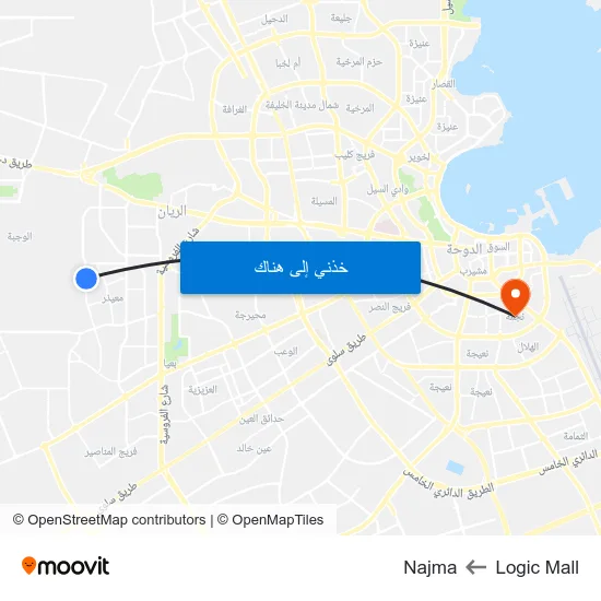 Logic Mall to Najma map