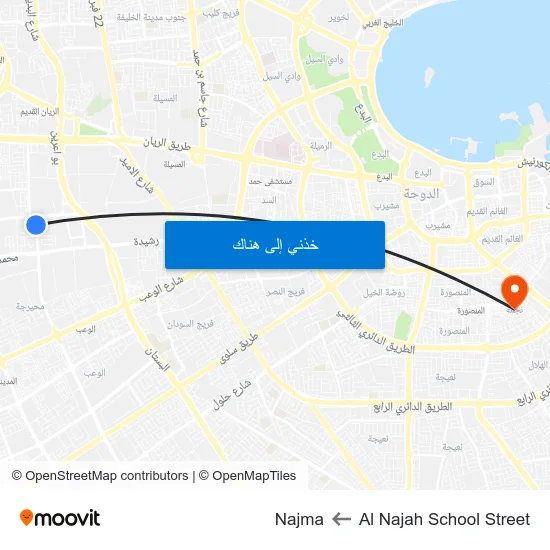 Al Najah School Street to Najma map