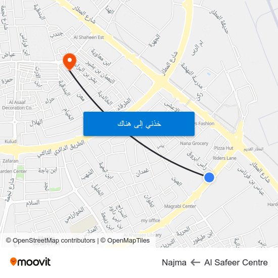 Al Safeer Centre to Najma map