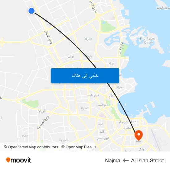 Al Islah Street to Najma map
