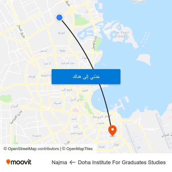Doha Institute For Graduates Studies to Najma map