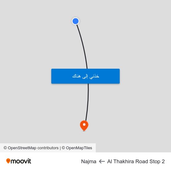 Al Thakhira Road Stop 2 to Najma map