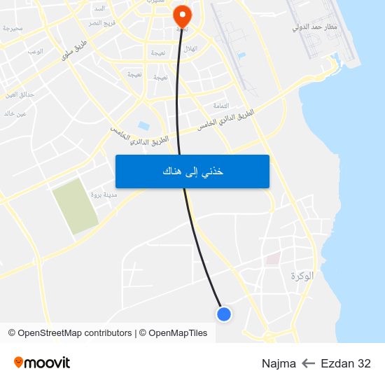 Ezdan 32 to Najma map