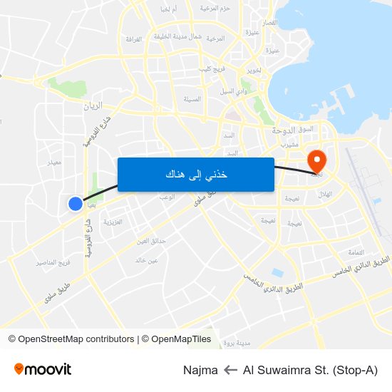 Al Suwaimra St. (Stop-A) to Najma map