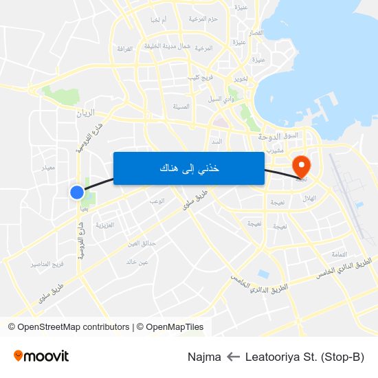 Leatooriya St. (Stop-B) to Najma map