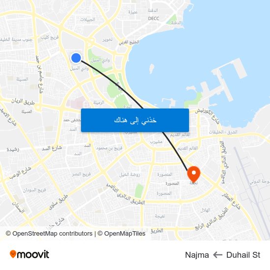 Duhail St to Najma map