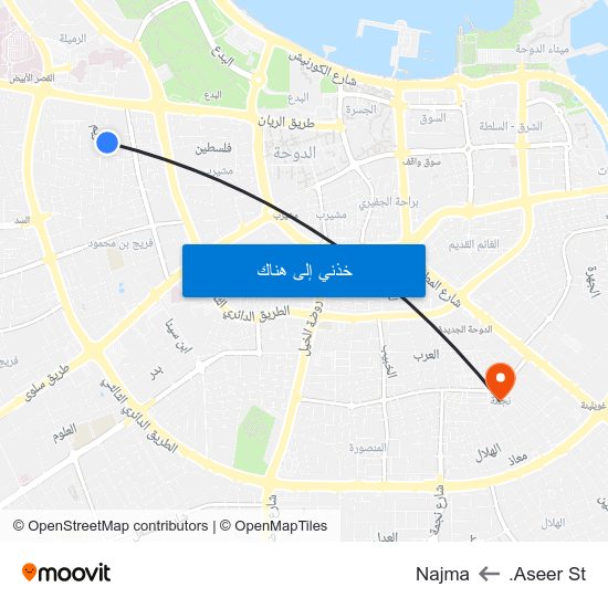 Aseer St. to Najma map