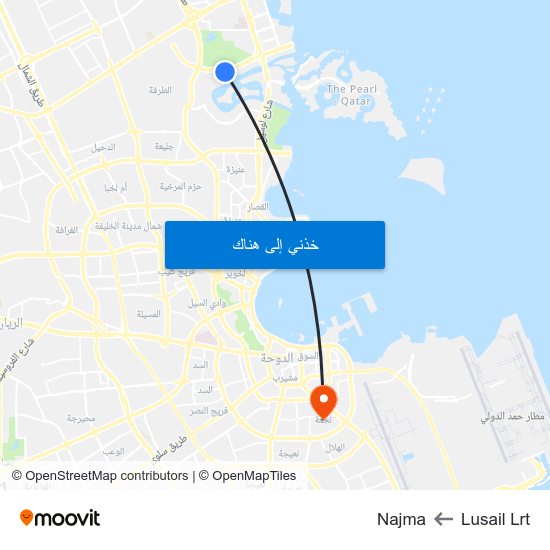 Lusail Lrt to Najma map