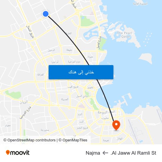 Al Jaww Al Ramli St. to Najma map