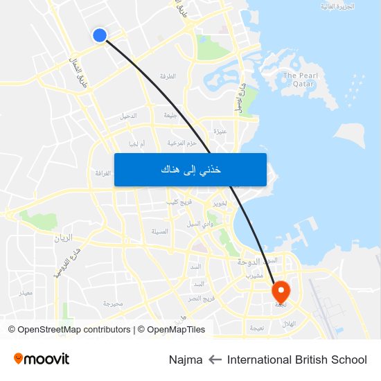 International British School to Najma map