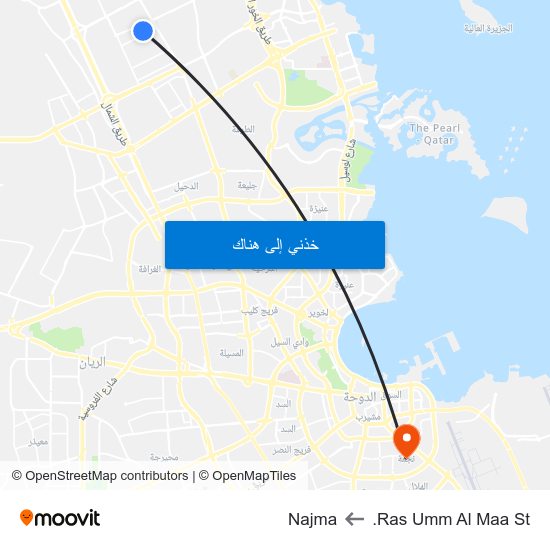 Ras Umm Al Maa St. to Najma map