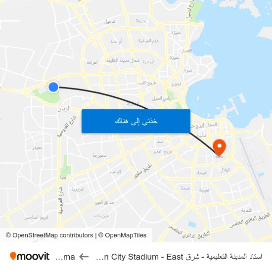 استاد المدينة التعليمية - شرق Education City Stadium - East to Najma map