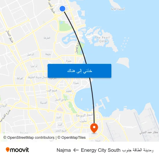 ومدينة الطاقة جنوب Energy City South to Najma map