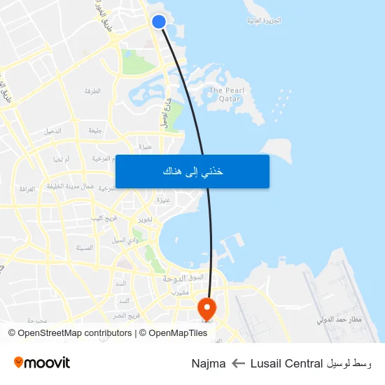 وسط لوسيل Lusail Central to Najma map