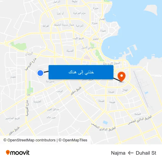 Duhail St to Najma map