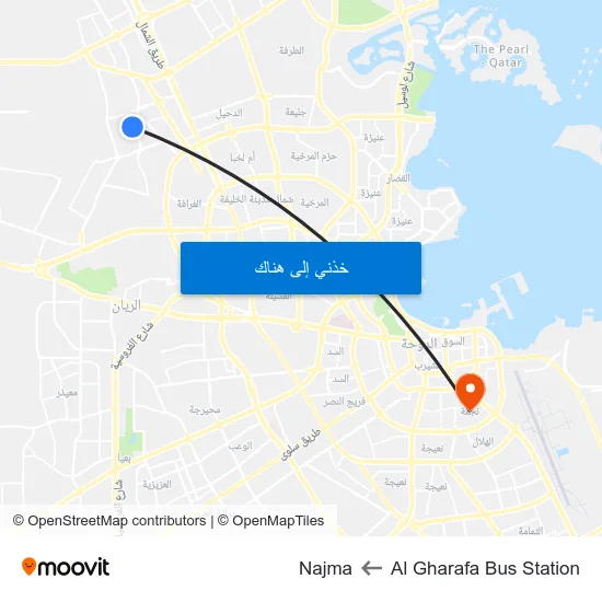 Al Gharafa Bus Station to Najma map