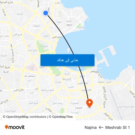 Meshrab St 1 to Najma map