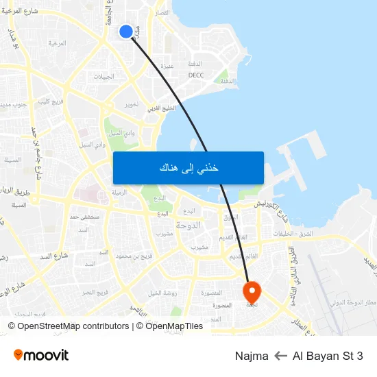 Al Bayan St 3 to Najma map