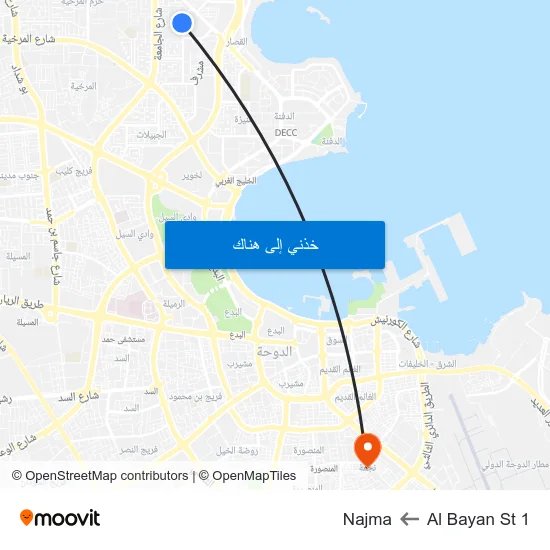 Al Bayan St 1 to Najma map