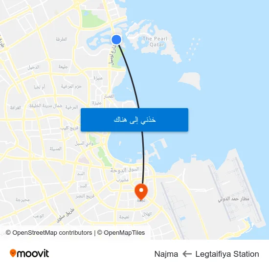 Legtaifiya Station to Najma map