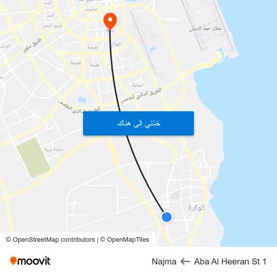 Aba Al Heeran St 1 to Najma map