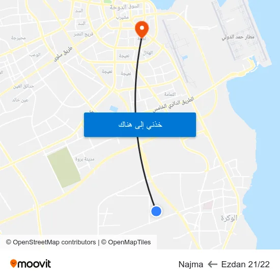 Ezdan 21/22 to Najma map