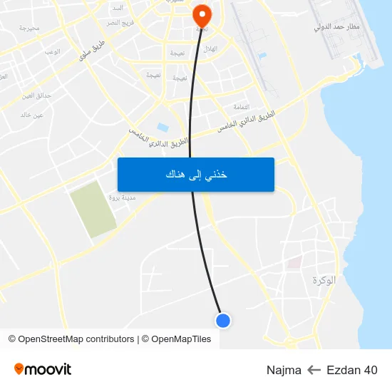 Ezdan 40 to Najma map