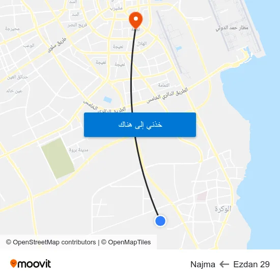 Ezdan 29 to Najma map