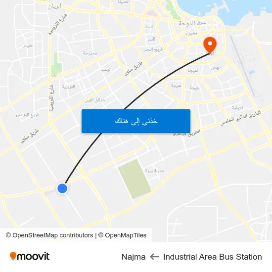 Industrial Area Bus Station to Najma map