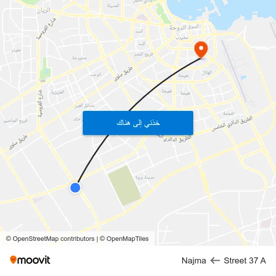 Street 37 A to Najma map