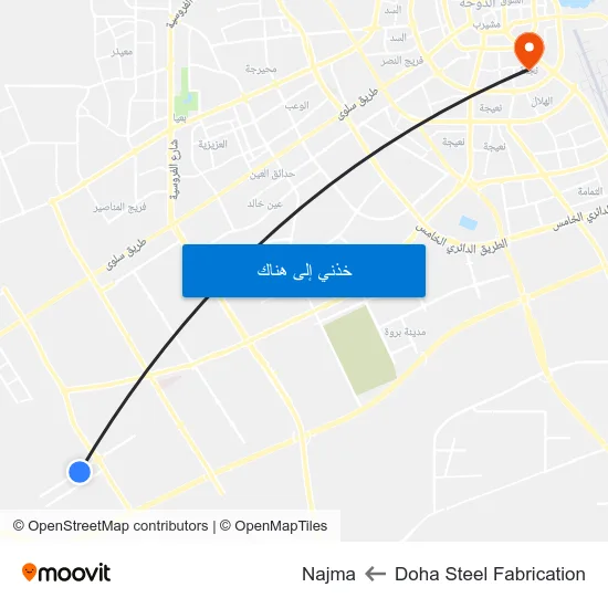 Doha Steel Fabrication to Najma map