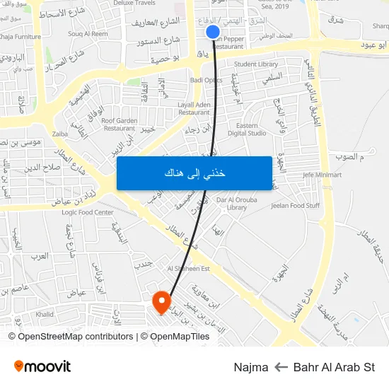 Bahr Al Arab St to Najma map