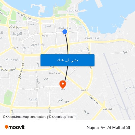 Al Muthaf St to Najma map