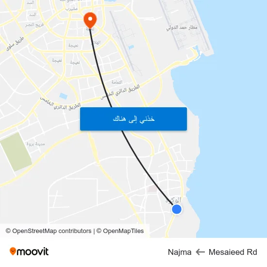 Mesaieed Rd to Najma map