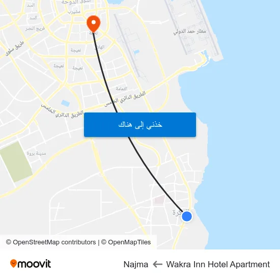 Wakra Inn Hotel Apartment to Najma map