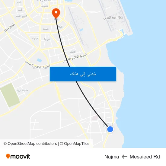 Mesaieed Rd to Najma map