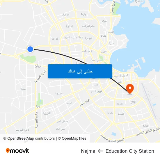Education City Station to Najma map