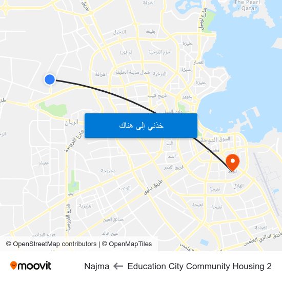 Education City Community Housing 2 to Najma map