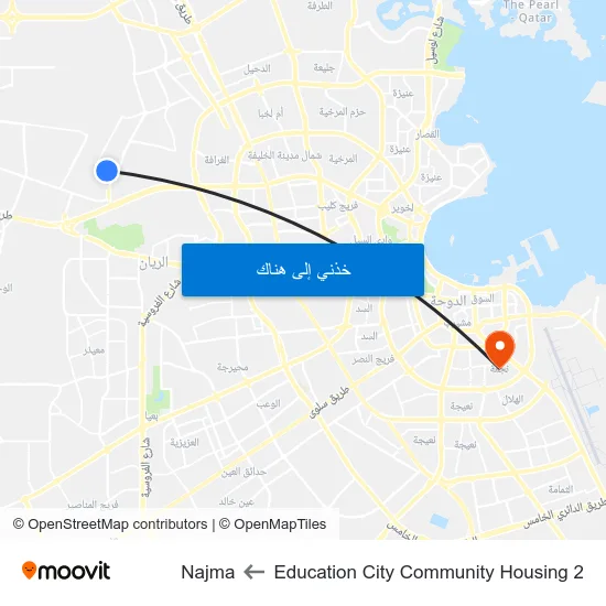 Education City Community Housing 2 to Najma map