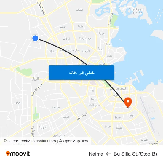 Bu Silla St.(Stop-B) to Najma map