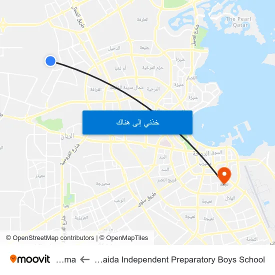 Abu Obaida Independent Preparatory Boys School to Najma map