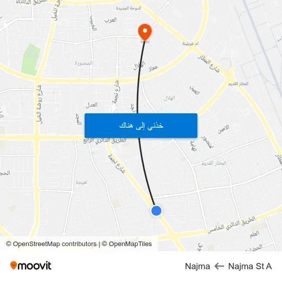 Najma St A to Najma map