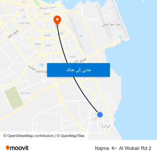 Al Wukair Rd 2 to Najma map